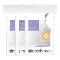 Vuilniszakken met trekband 50 liter | Simplehuman code Q | 3 x 20 stuks SSI06031