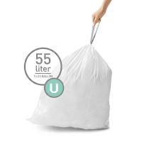 Vuilniszakken met trekband 55 liter | Simplehuman code U | 20 stuks SSI00043