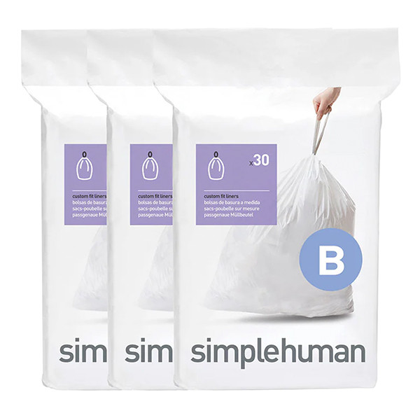 Vuilniszakken met trekband 6 liter | Simplehuman code B | 3 x 30 stuks SSI06021 - 1