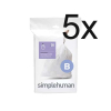 Simplehuman Vuilniszakken met trekband 6 liter | Simplehuman code B | 5 x 30 stuks  SSI06049