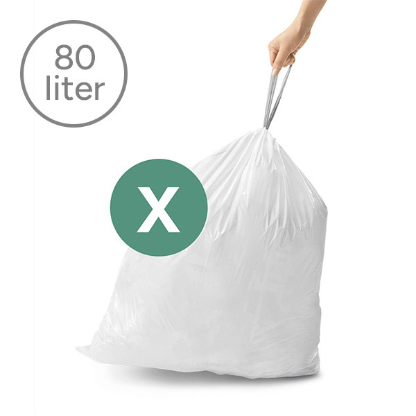 Vuilniszakken met trekband 80 liter | Simplehuman code X | 3 x 20 stuks SSI06035 - 2
