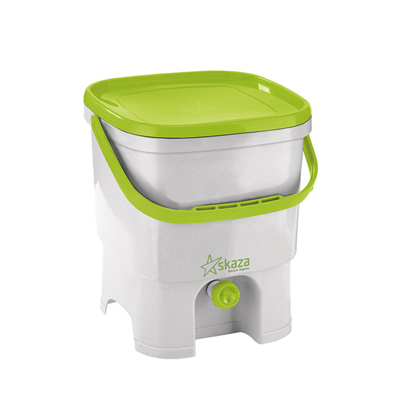 Skaza compostbakje Organko wit/groen (inclusief 1 kg compostversneller)  SSK01007 - 1