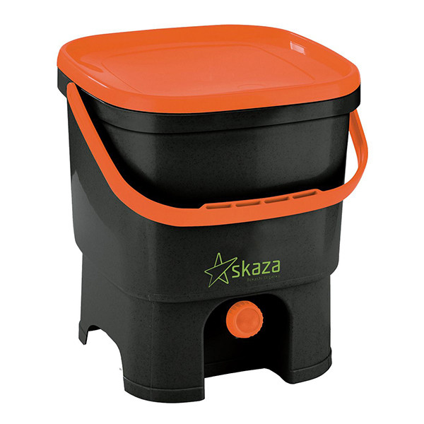 Skaza compostbakje Organko zwart/oranje (inclusief 1 kg compostversneller)  SSK01008 - 1