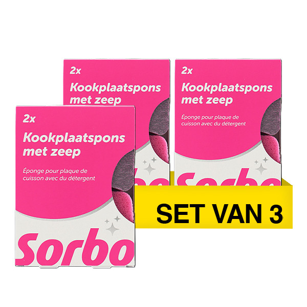 Aanbieding: Sorbo Kookplaatspons (3 verpakkingen à 2 stuks) SSO04250 - 1