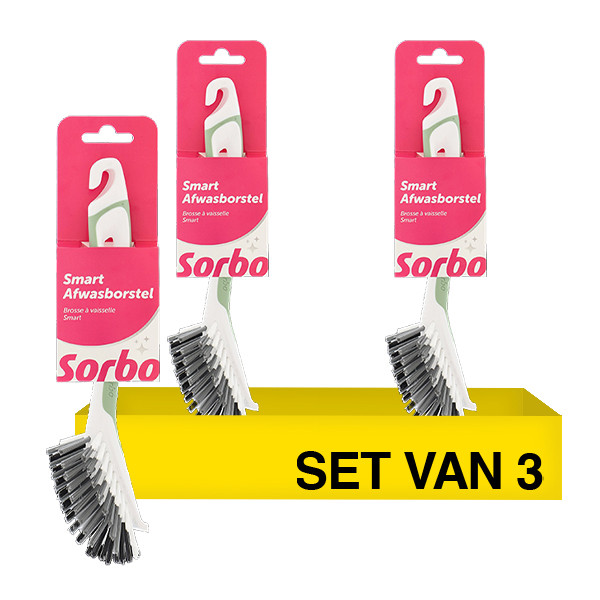 Aanbieding: Sorbo Smart Afwasborstel grijs (3 stuks) SSO04252 - 1