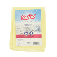 Sorbo Professionele Microvezeldoek Geel (5 stuks)  SSO04054