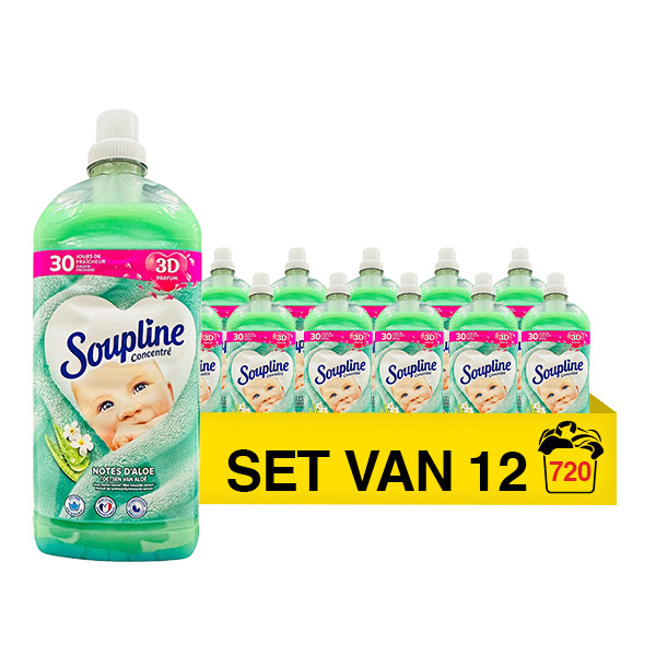 Aanbieding: Soupline Wasverzachter Aloë Vera Geconcentreerd 1350 ml (12 flessen - 720 wasbeurten) SSO04207 - 1