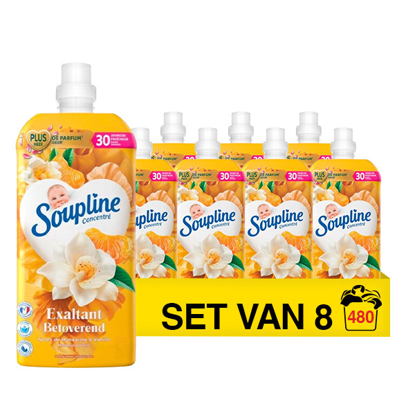 Aanbieding: Soupline Wasverzachter Betoverend Mandarijn & Vanille 1280 ml (8 flessen - 480 wasbeurten) SSO04199 - 1