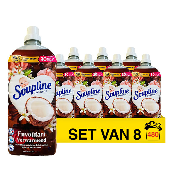 Aanbieding: Soupline Wasverzachter Kokosnoot & Witte bloemen 1280 ml (8 flessen - 480 wasbeurten) SSO04205 - 1