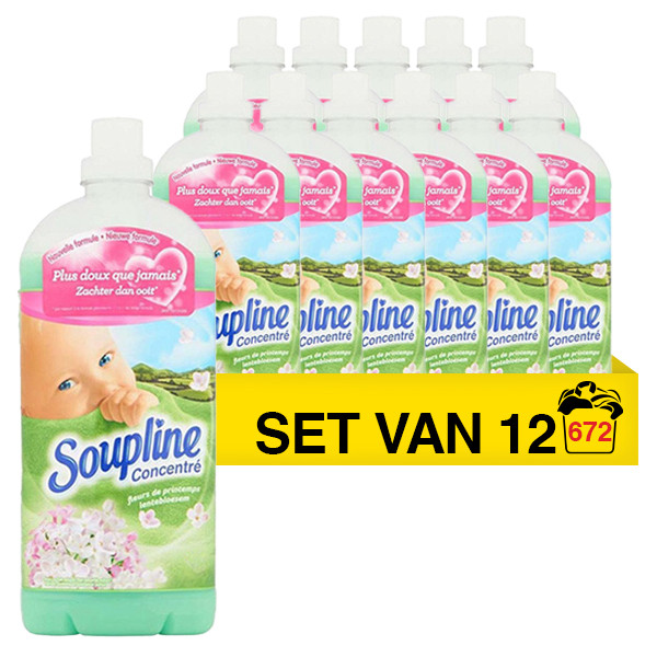 Soupline Aanbieding: Soupline wasverzachter Lentebloesem (12 flessen - 672 wasbeurten)  SSO00106 - 1