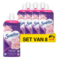 Soupline Aanbieding: Soupline wasverzachter toetsen van magnolia en lavendel 1,2 liter (8 flessen - 448 wasbeurten)  SSO00218