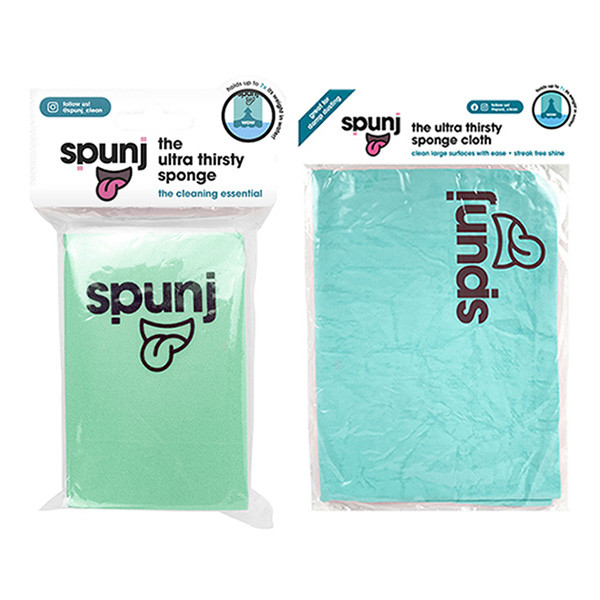 Spunj ultra absorberende doek + spons (blauwgroen)  SSP00008 - 1