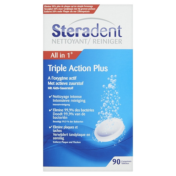 Steradent Triple Action Plus gebitsreiniger (90 stuks)  SST00005 - 1