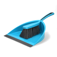 Stoffer en blik kunststof met rubberrand blauw (123schoon-huismerk)  SDR06504