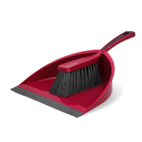 Stoffer en blik kunststof met rubberrand rood (123schoon-huismerk)  SDR06503