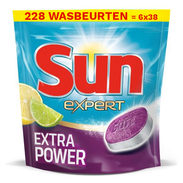 Aanbieding: 6x Sun in 1 vaatwastabletten Power (38 stuks) Sun 123schoon.nl