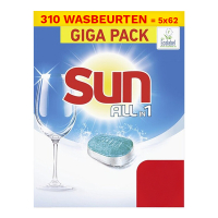 Aanbieding: Sun All-in-1 Vaatwastabletten Regular (5 dozen - 310 vaatwasbeurten) SUN00038