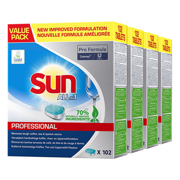 Sun Aanbieding: Sun All-in-1 professional vaatwastabletten (4 dozen - 408 vaatwasbeurten)  SSU00119 - 1