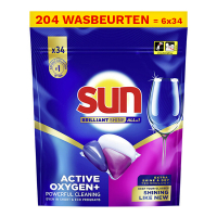 Aanbieding: Sun Brilliant Shine All in 1 Vaatwascapsules (6 pakken - 204 vaatwasbeurten) SSU00174
