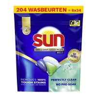 Aanbieding: Sun Brilliant Shine Plus All-in-1 Vaatwascapsules (6 dozen - 204 wasbeurten) SSU00199