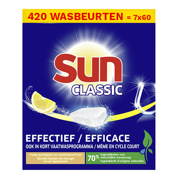 Aanbieding: Sun Classic Vaatwastabletten Citroen (7 verpakkingen à 60 stuks) SSU00233 - 1