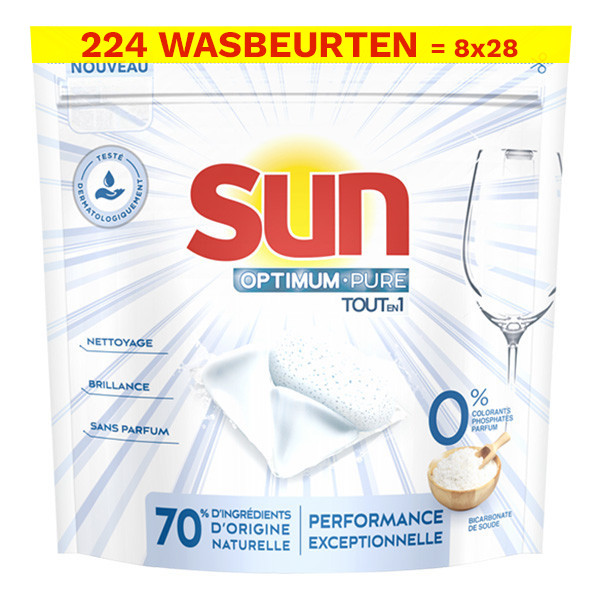 Sun Aanbieding: Sun Optimum All-in 1 Vaatwascapsules Pure Bicarbonate Soda (8 zakken - 224 vaatwasbeurten)  SSU00129 - 1