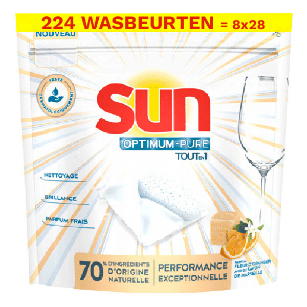 Sun Aanbieding: Sun Optimum All-in 1 Vaatwascapsules Pure Oranjebloesem & Marseille (8 zakken - 224 vaatwasbeurten)  SSU00131 - 1