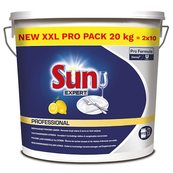 Aanbieding: Sun Professional Expert Vaatwaspoeder Citroen (2 stuks à 10 kg) SSU00262 - 1