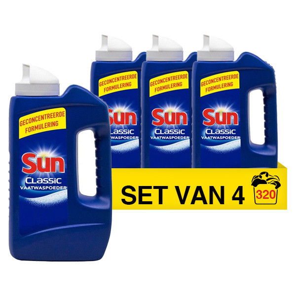 Aanbieding: Sun Vaatwaspoeder 1,36 kg (4 flessen - 320 wasbeurten) SSU00120 - 1