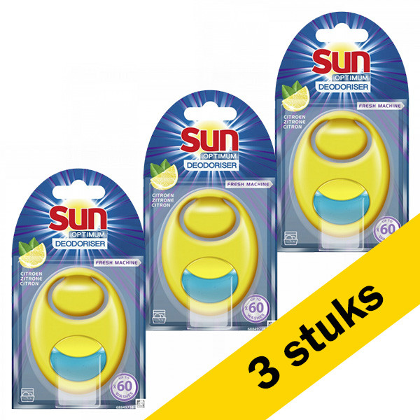 Federaal pariteit Smelten Aanbieding: Sun machineverfrisser citroen (3 stuks - 180 wasbeurten) Sun  123schoon.nl