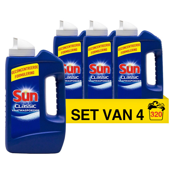 Sun Aanbieding: Sun vaatwaspoeder 1,36 kg (4 flessen - 320 wasbeurten)  SSU00120 - 1