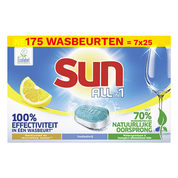 Sun Halfjaarbox: Sun All-in-1 vaatwastabletten Citroen (175 vaatwasbeurten)  SSU00133 - 1