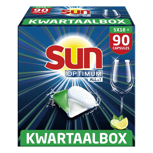 Sun Kwartaalbox: Sun Optimum All-in 1 Vaatwascapsules Citroen (90 vaatwastabletten)  SSU00125 - 1