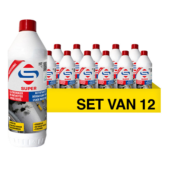 Aanbieding: Super Allesreiniger & Ontvetter Industrieel Ecolabel (12 flessen - 1000 ml) SSU00384 - 1
