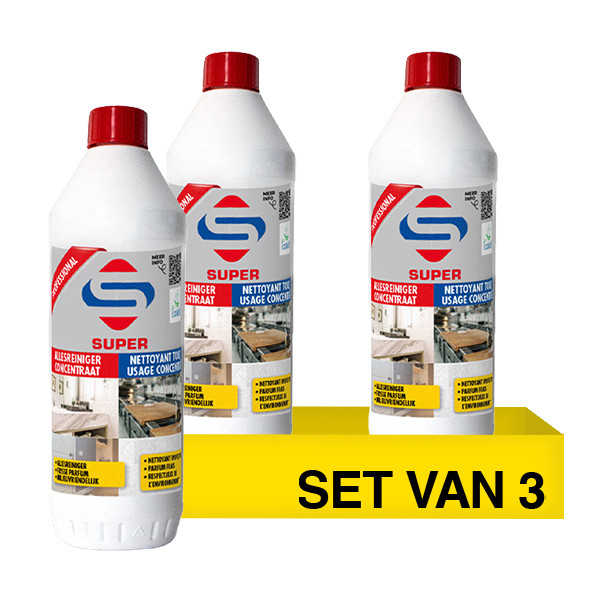 Aanbieding: Super Allesreiniger Concentraat Ecolabel (3 flessen - 1000 ml) SSU00463 - 1