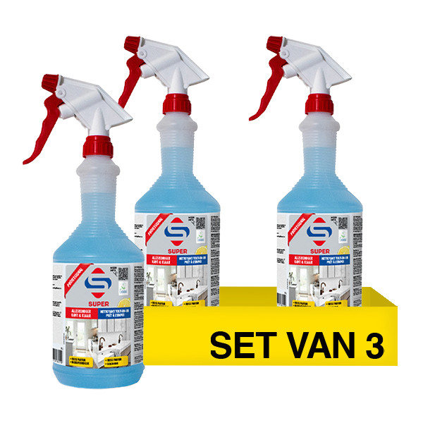 Aanbieding: Super Allesreiniger Spray (3 flessen - 1000 ml) SSU00462 - 1