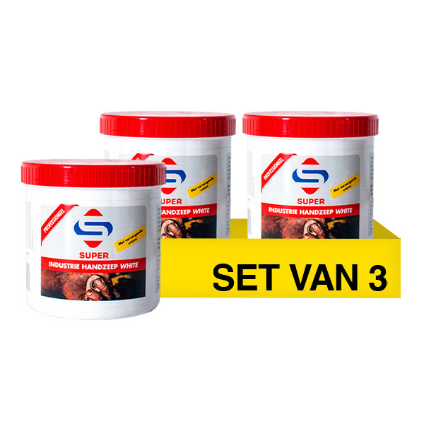 Aanbieding: Super Industriële Handzeep Wit (3 potten - 600 ml) SSU00480 - 1