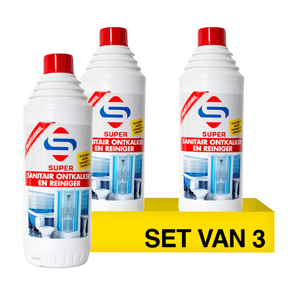 Aanbieding: Super Sanitair Ontkalker & Reiniger (3 flessen - 1000 ml) SSU00426 - 1