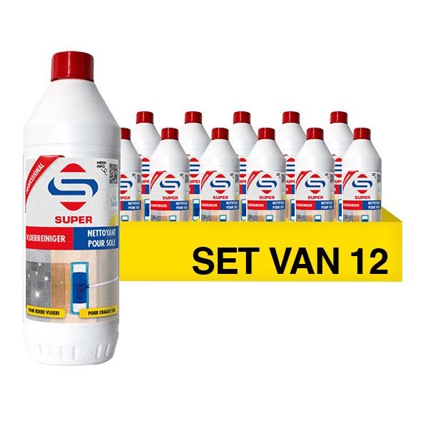 Aanbieding: Super Vloerreiniger Ecolabel (12 flessen - 1000 ml) SSU00392 - 1