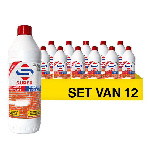 Aanbieding: Super Witte Aanslagverwijderaar Concentraat (12 flessen - 1000 ml) SSU00340 - 1