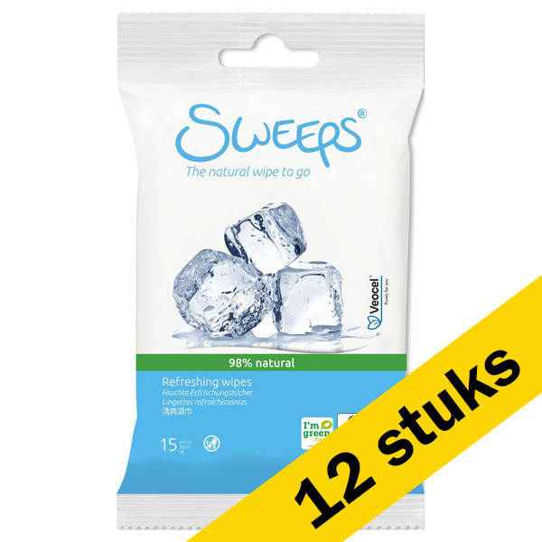Sweeps Aanbieding: 12x Sweeps Refreshing Wipes vochtige doekjes (15 stuks)  SSW00069 - 1