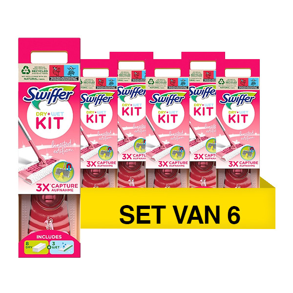 Swiffer Aanbieding: Swiff Vloerwisser Dry + Wet Starterset Barbie Roze Limited Edition (6 stuks)  SWI00139 - 1