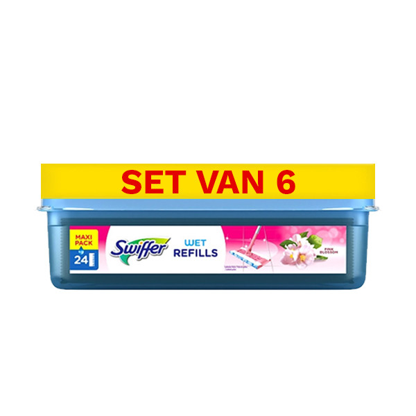 Swiffer Aanbieding: Swiffer Vochtige Vloerdoekjes Navulling (6 dozen - 144 stuks)  SWI00143 - 1