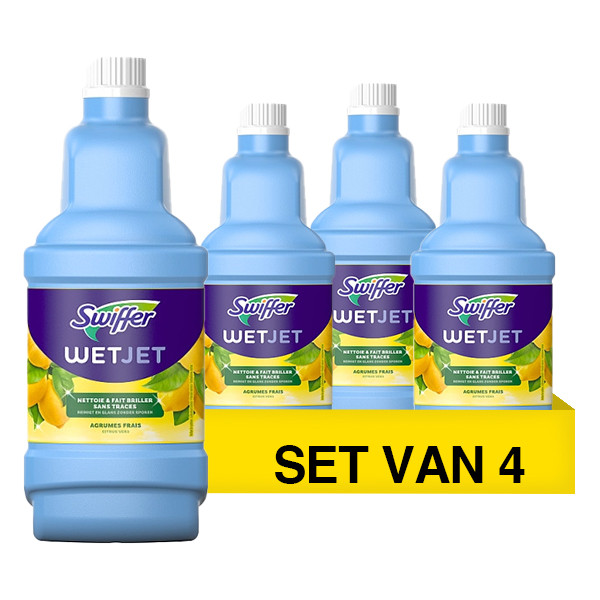 Aanbieding: Swiffer Wet Jet Reinigingsmiddel navulling (4 flessen a 1,25 liter) SSW00540 - 1