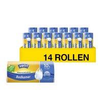 Swirl Aanbieding: 14x Swirl vuilniszakken antibacterieel handvat badkamer 10 liter (37 stuks)  SSW00077
