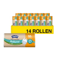 Aanbieding: 14x Swirl vuilniszakken antibacterieel handvat badkamer 10 liter (37 stuks) SSW00077