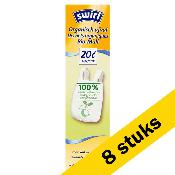 Aanbieding: 8 x Swirl Biofoil vuilniszakken 20 liter (6 stuks) SSW00054 - 1