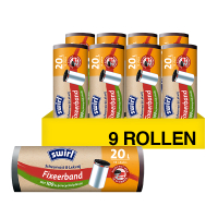 9x Swirl vuilniszakken fixeerband voor pedaalemmers 20 liter (15 stuks)