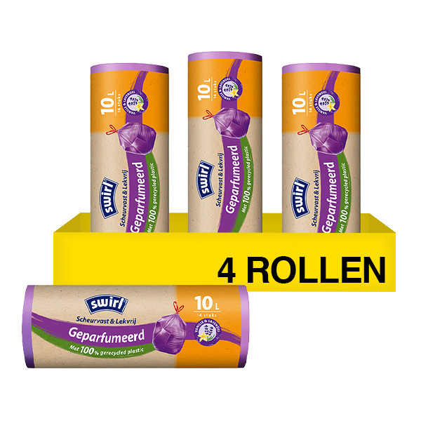 Aanbieding: Swirl vuilniszakken met trekband 10 liter | Vanille en Lavendel (4 rollen à 14 zakken) SSW00646 - 1