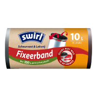 Swirl Fixeerband Vuilniszakken 10 liter | Zwart | 15 zakken SSW00624